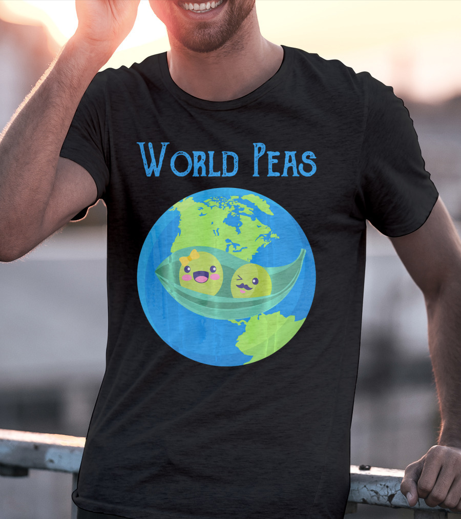 World Peas Funny World Peace Pun Earth Peas T-Shirt