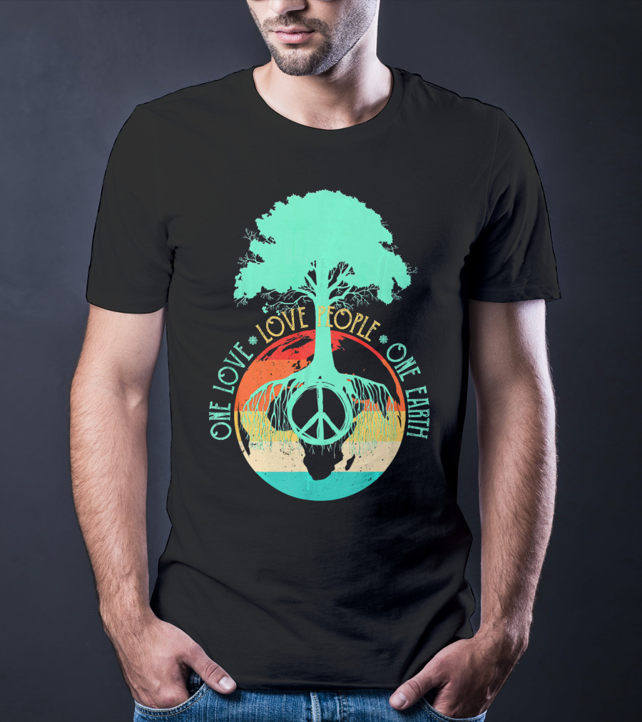 One Love People One Earth Peace Tree T-Shirt