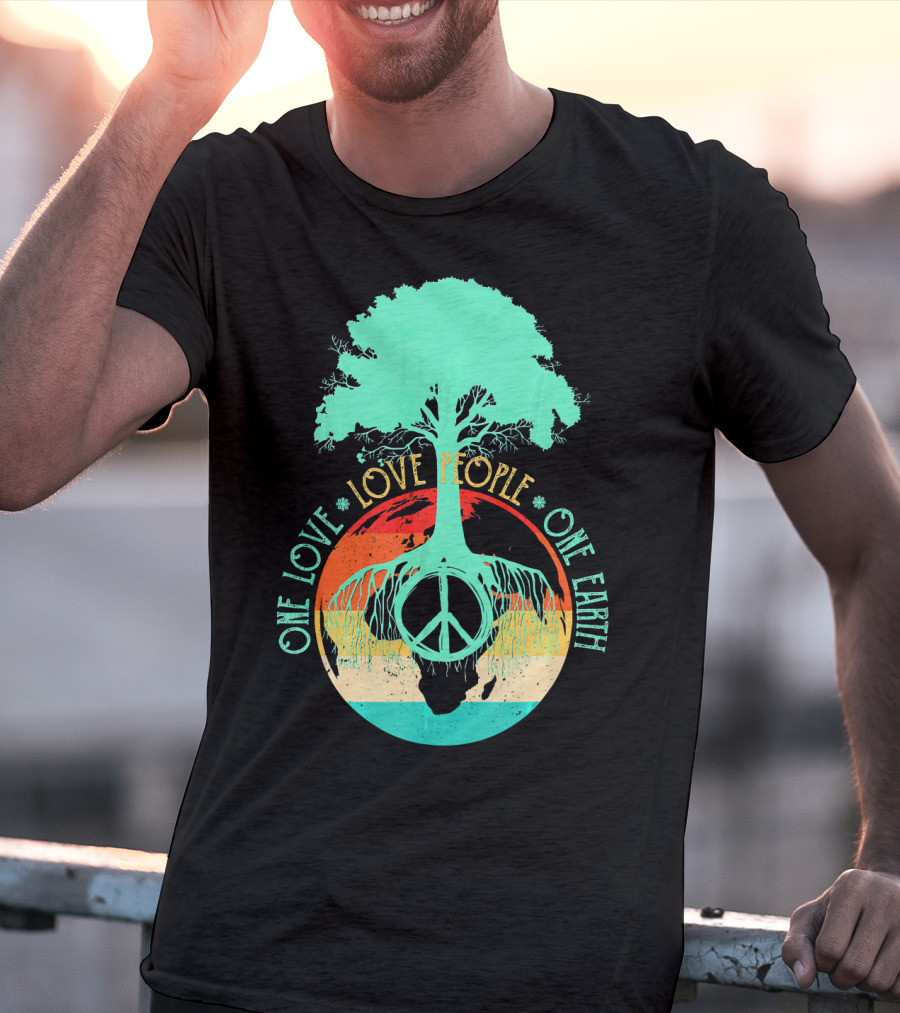 One Love People One Earth Peace Tree T-Shirt