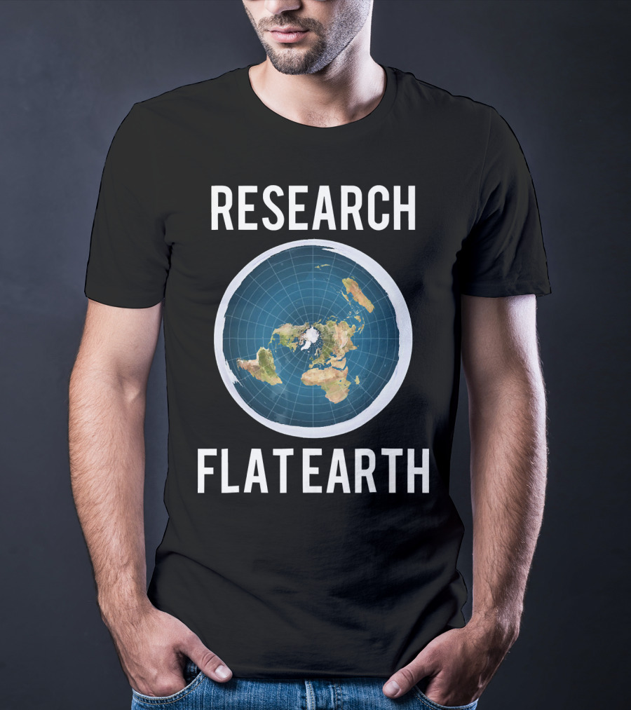 Research Flat Earth Map Exploration T-Shirt