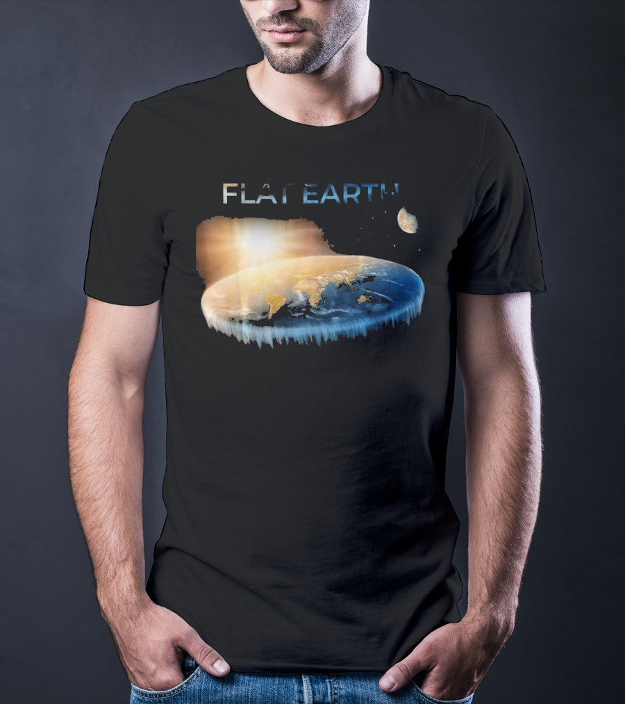 Flat Earth Dome Map With Sun And Moon T-Shirt