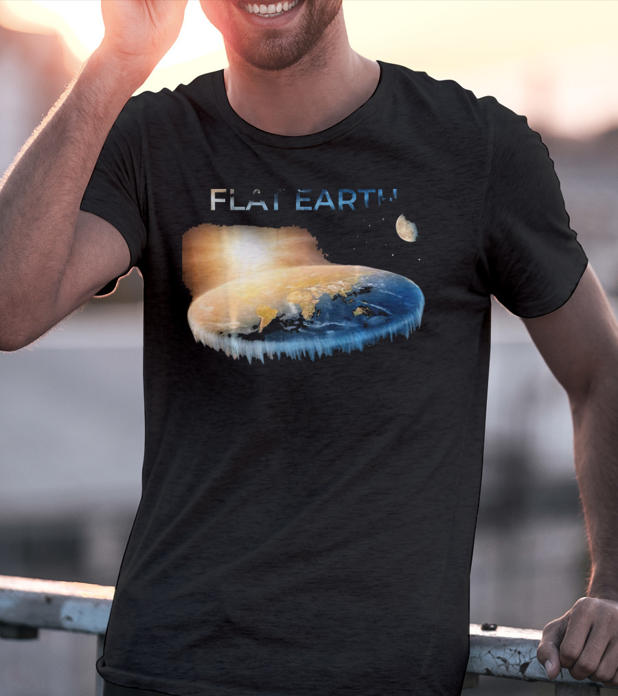 Flat Earth Dome Map With Sun And Moon T-Shirt