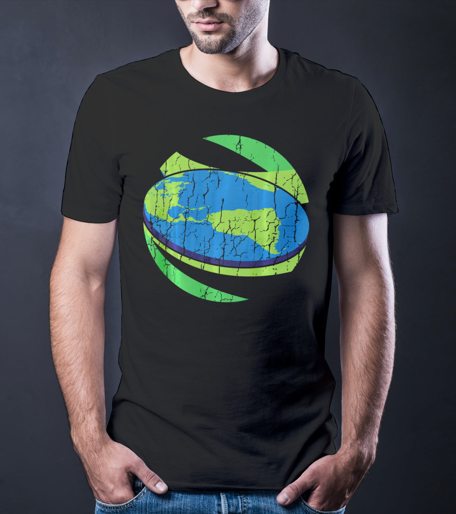 Flat Earth Flat Earther Planet Cracked Globe T-Shirt