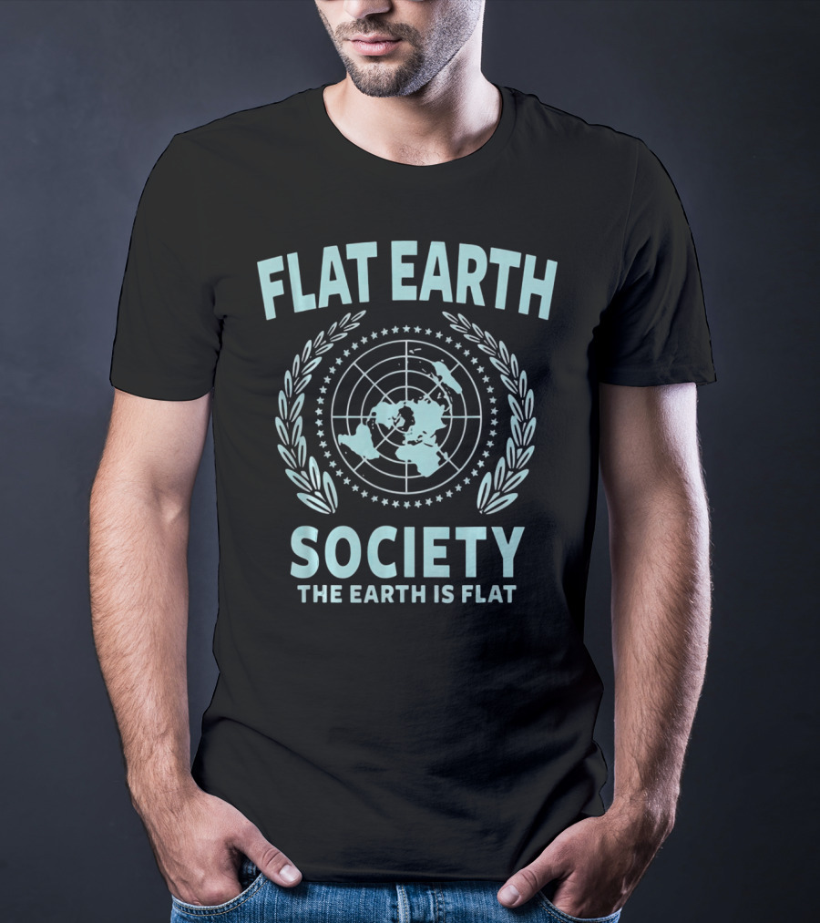 Flat Earth Society The Earth Is Flat Map T-Shirt