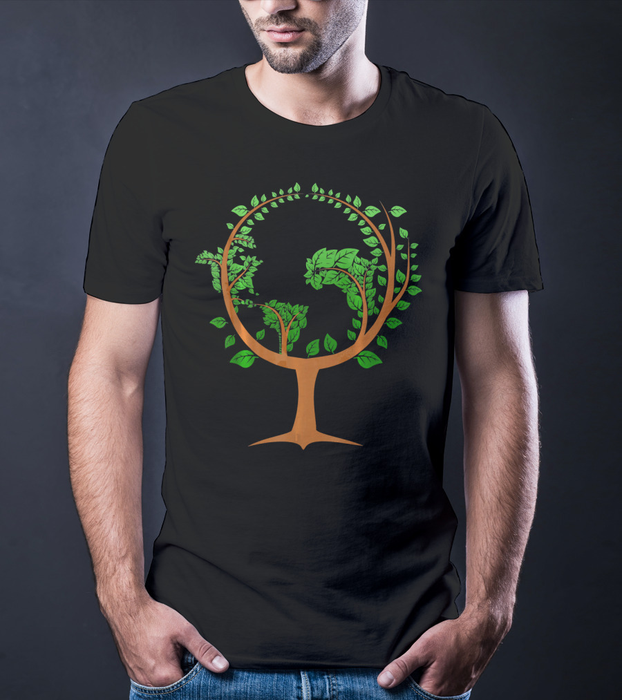 Happy Earth Day Save Earth Tree Globe T-Shirt