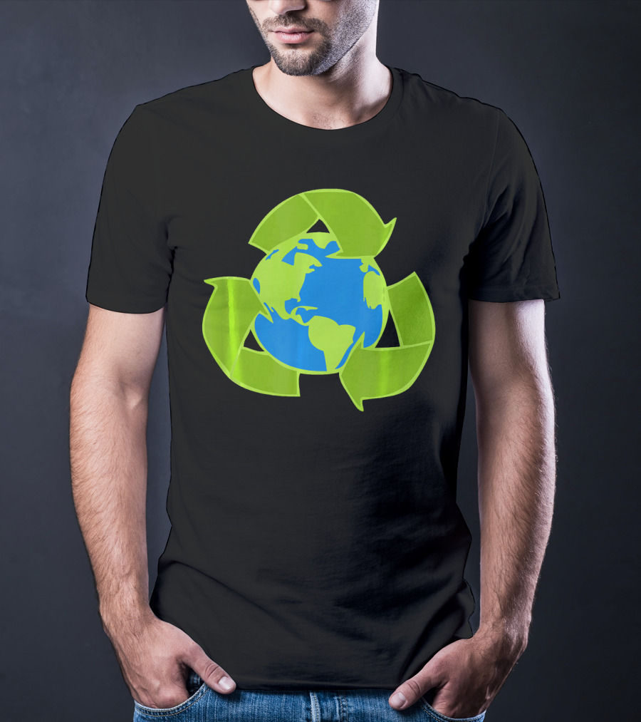 Planet Earth Recycle Symbol Env Eco-Friendly T-Shirt