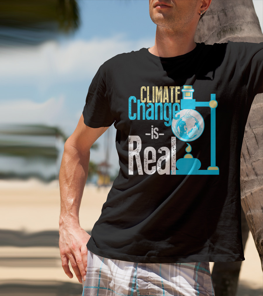 Climate Change Is Real Earth On Fire Scientific T-Shirt