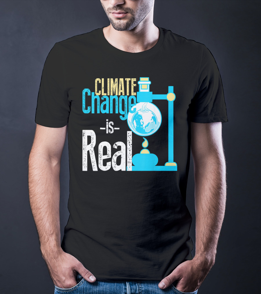 Climate Change Is Real Earth On Fire Scientific T-Shirt