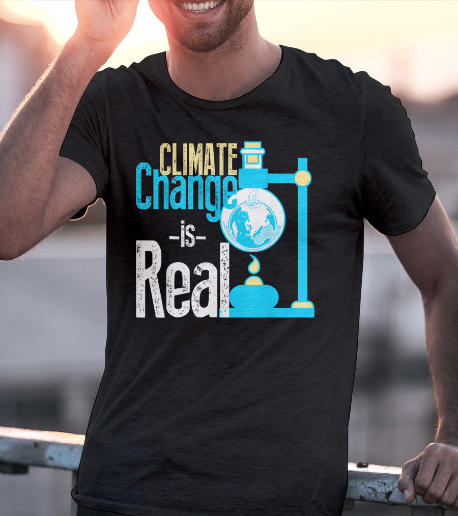 Climate Change Is Real Earth On Fire Scientific T-Shirt