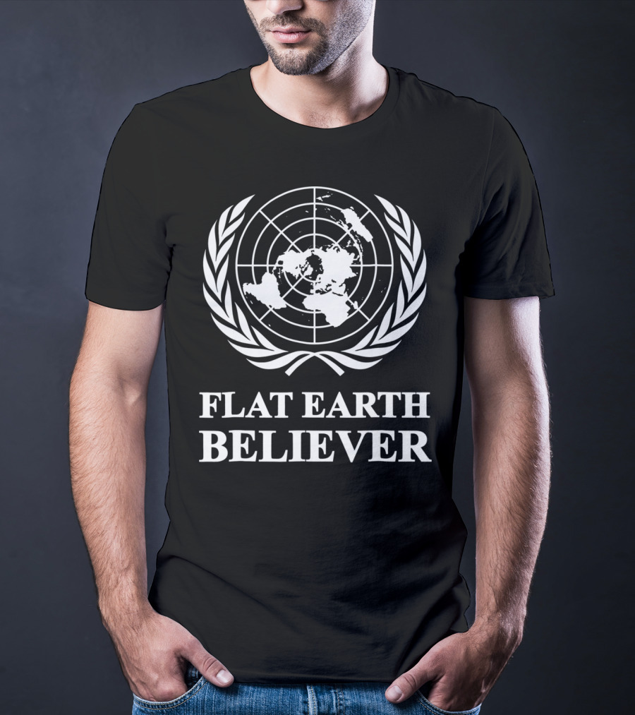 Flat Earth Believer Globe Emblem T-Shirt