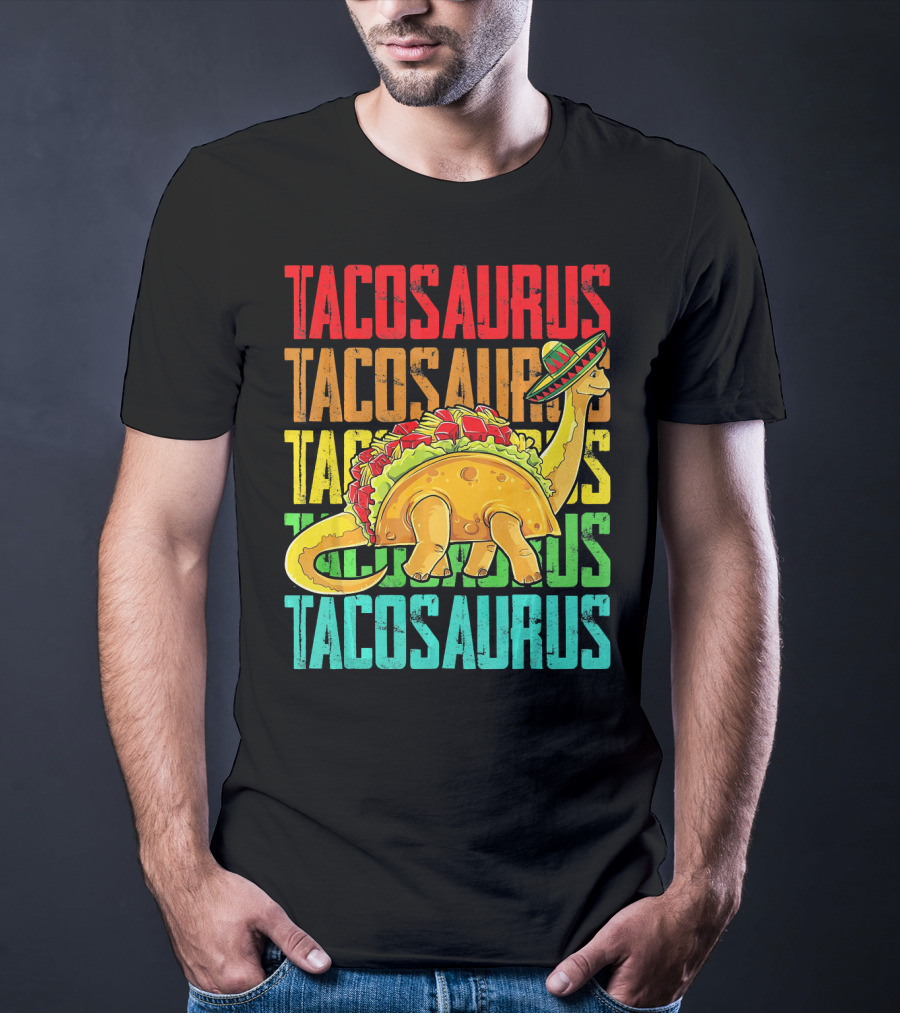 Tacosaurus Sombrero Dinosaur Taco Mexican Fiesta T-Shirt