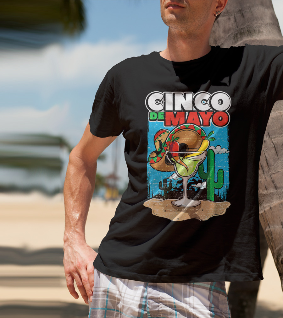 Cinco De Mayo Margarita Cactus Sombrero Fiesta T-Shirt