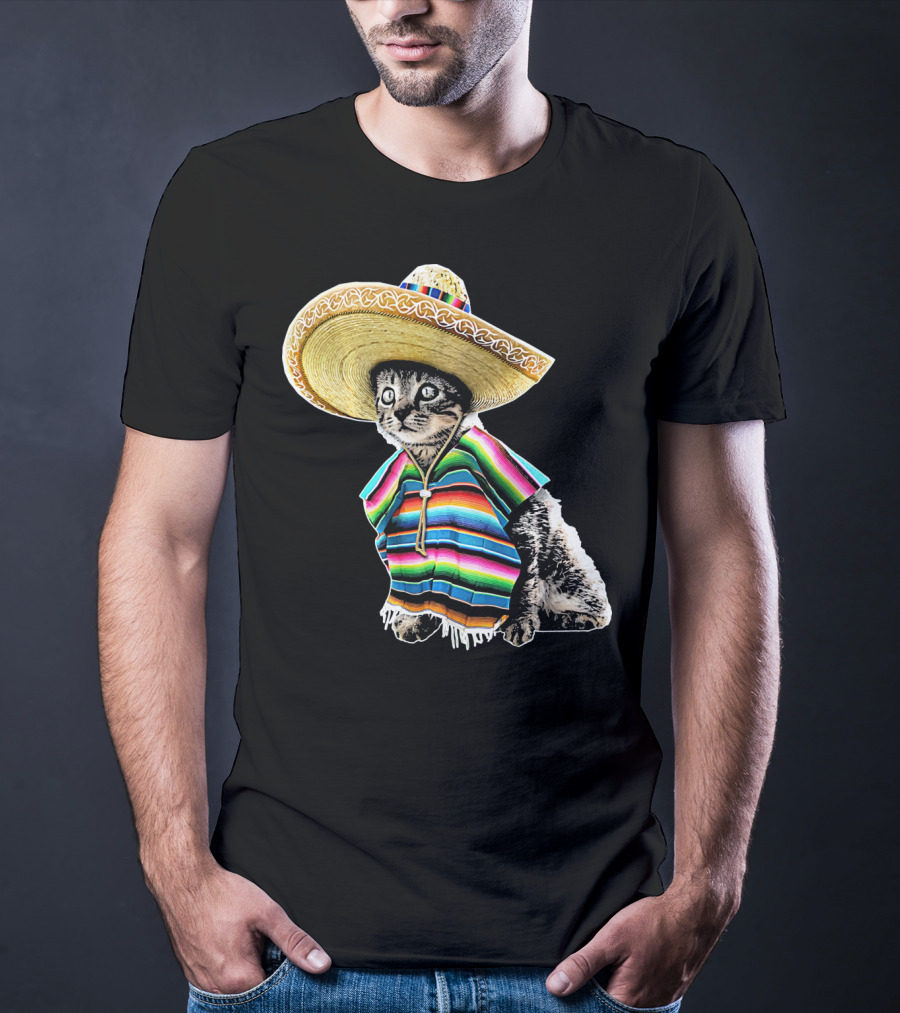 Cinco De Mayo Cat Sombrero Funny Fiesta Kitten T-Shirt