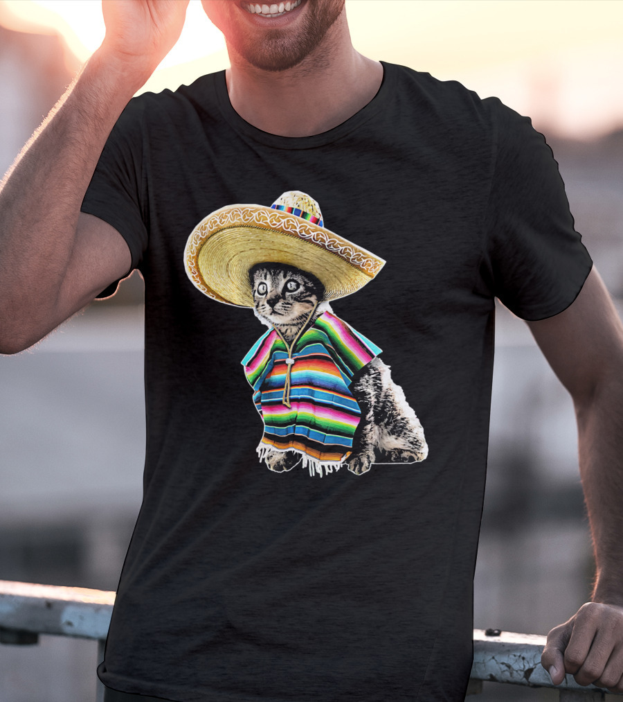 Cinco De Mayo Cat Sombrero Funny Fiesta Kitten T-Shirt