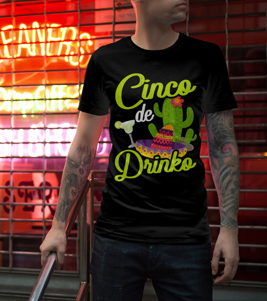 Cinco De Drinko Sombrero Cactus Margarita T-Shirt