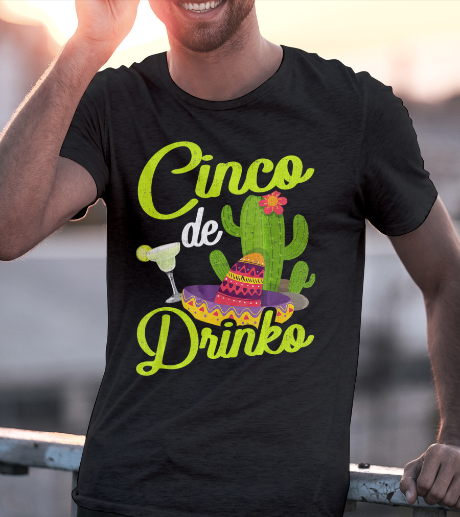 Cinco De Drinko Sombrero Cactus Margarita T-Shirt