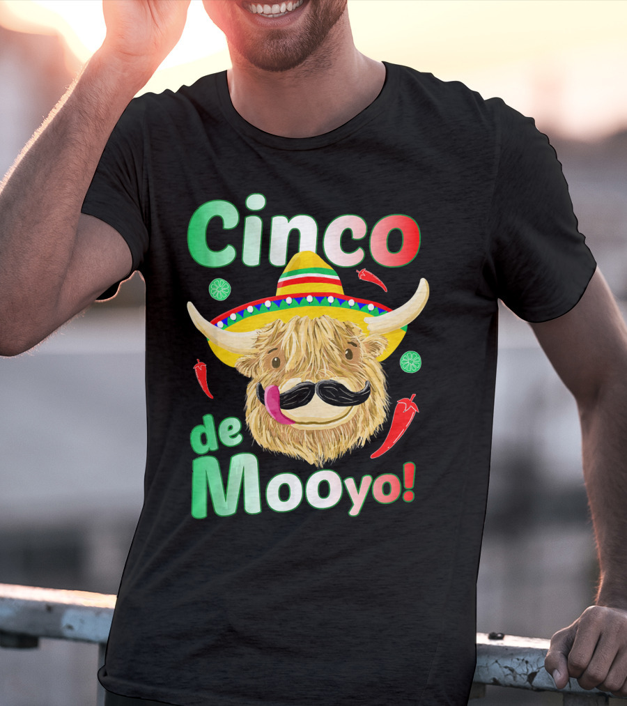 Cinco De Mooyo Scottish Highland Cow Fiesta T-Shirt