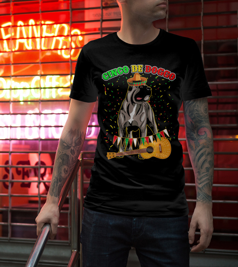 Cinco De Mayo Doggo Cane Corso Sombrero Guitar Festival T-Shirt