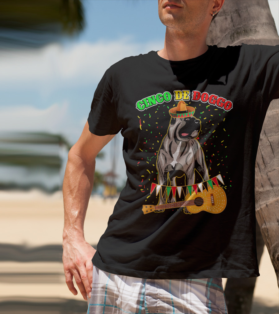 Cinco De Mayo Doggo Cane Corso Sombrero Guitar Festival T-Shirt