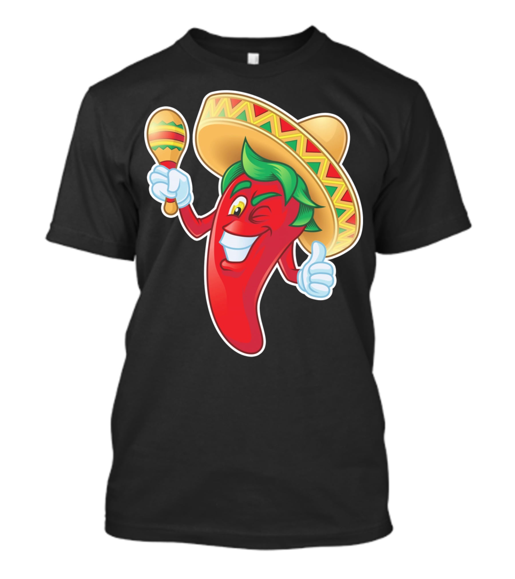 Funny Jalapeno Sombrero Maracas Cinco De Mayo T-Shirt