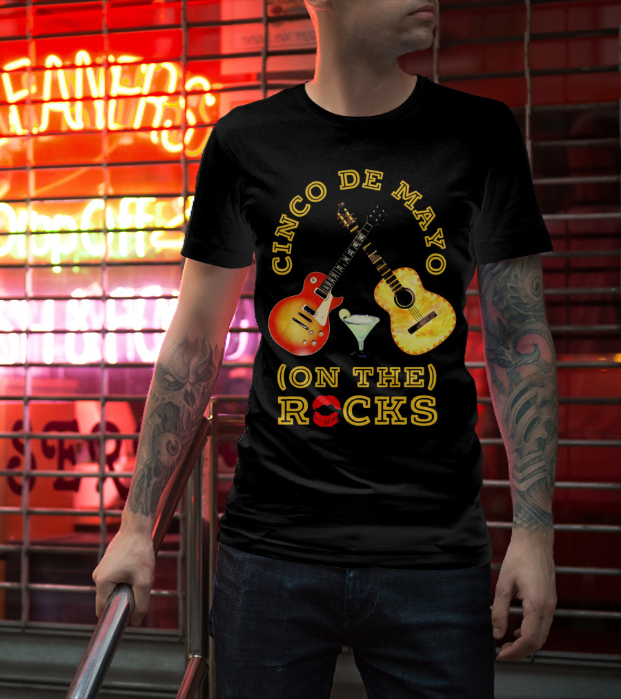 Cinco De Mayo On The Rocks Guitars Margarita T-Shirt