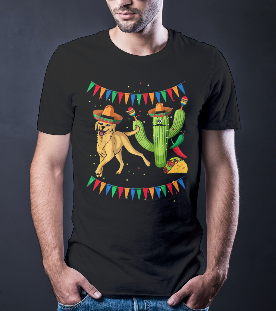 Sombrero Labrador Retriever Cactus Maracas Mexico Fiesta Taco T-Shirt