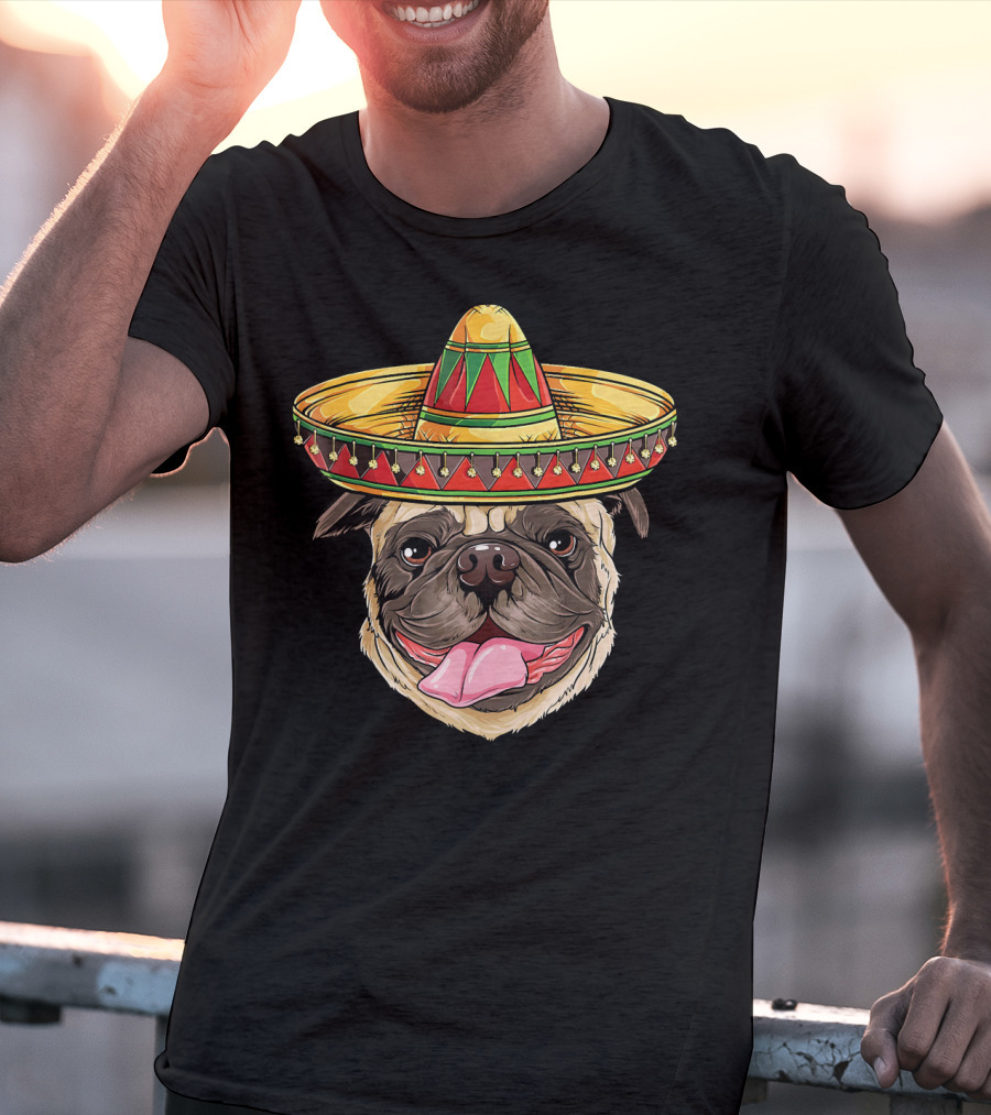 Cinco De Mayo Sombrero Pug T-Shirt