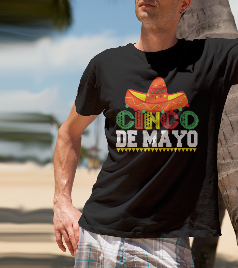 Cinco De Mayo Sombrero Colorful Festive Mexican T-Shirt
