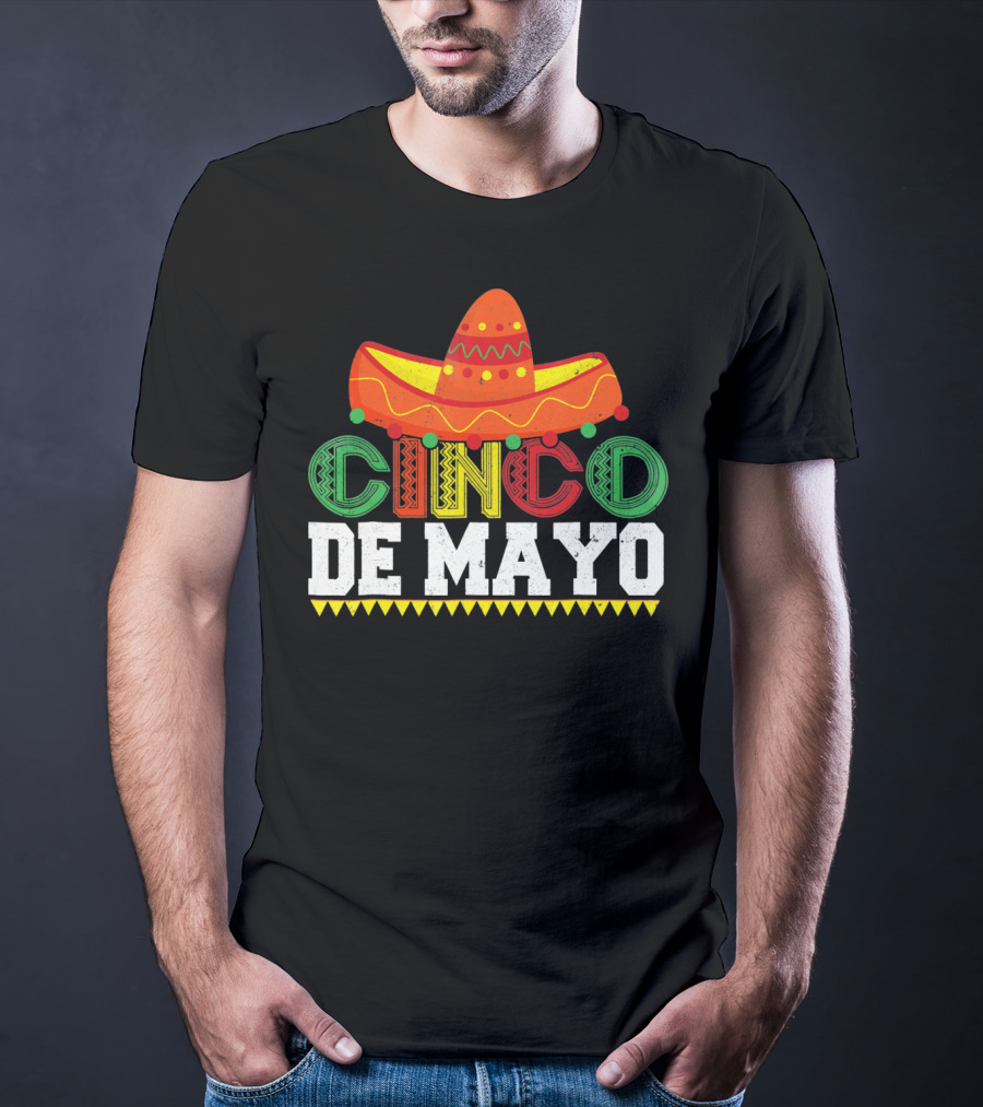 Cinco De Mayo Sombrero Colorful Festive Mexican T-Shirt