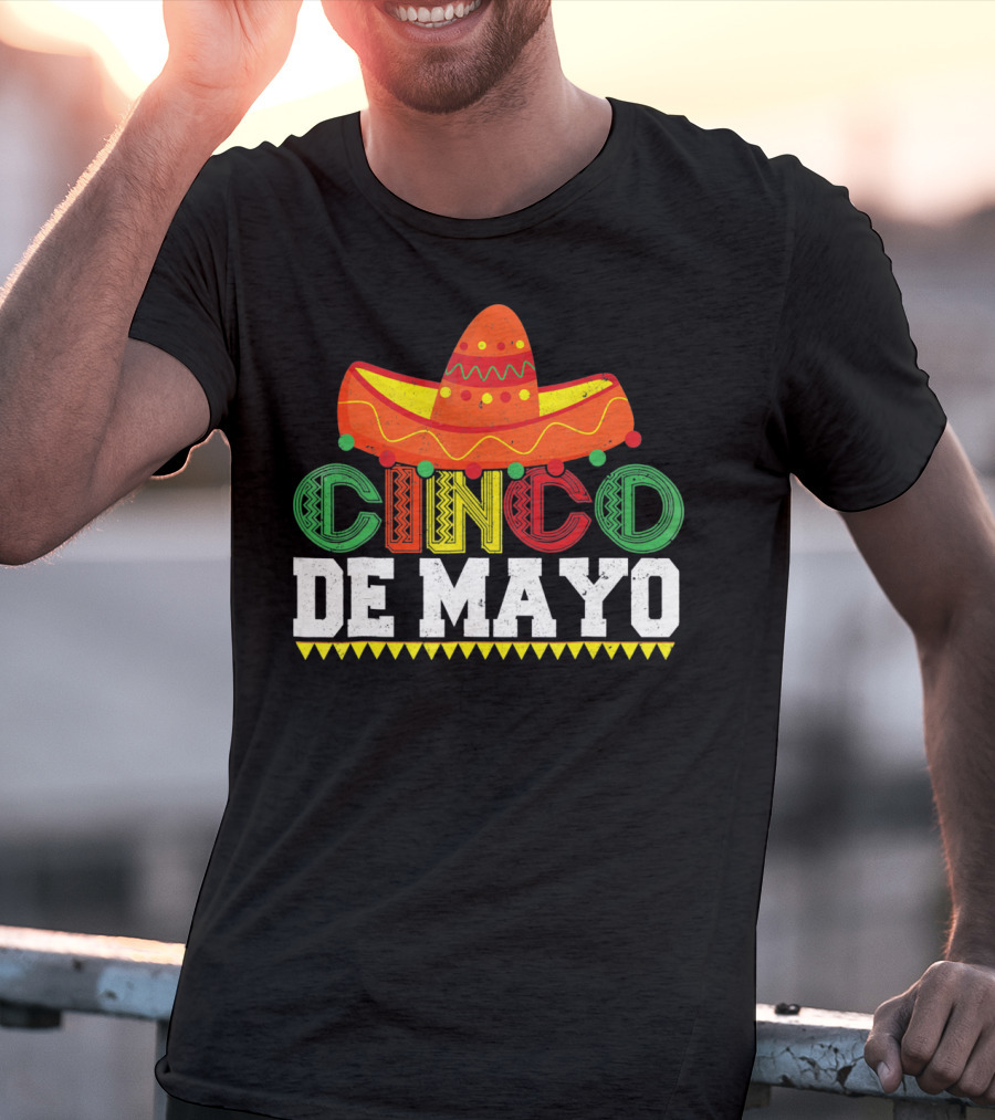 Cinco De Mayo Sombrero Colorful Festive Mexican T-Shirt