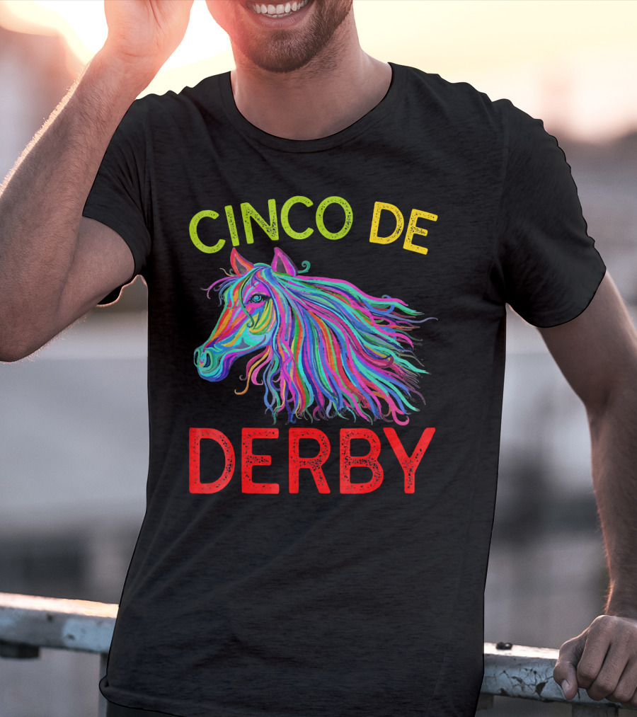 Cinco De Derby Colorful Horse T-Shirt