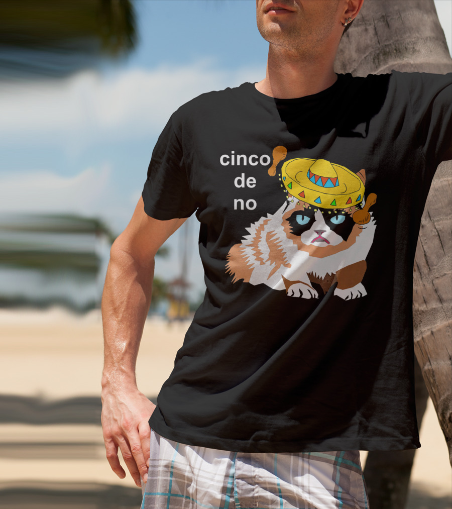 Cinco De No Angry Cat Sombrero Humor T-Shirt