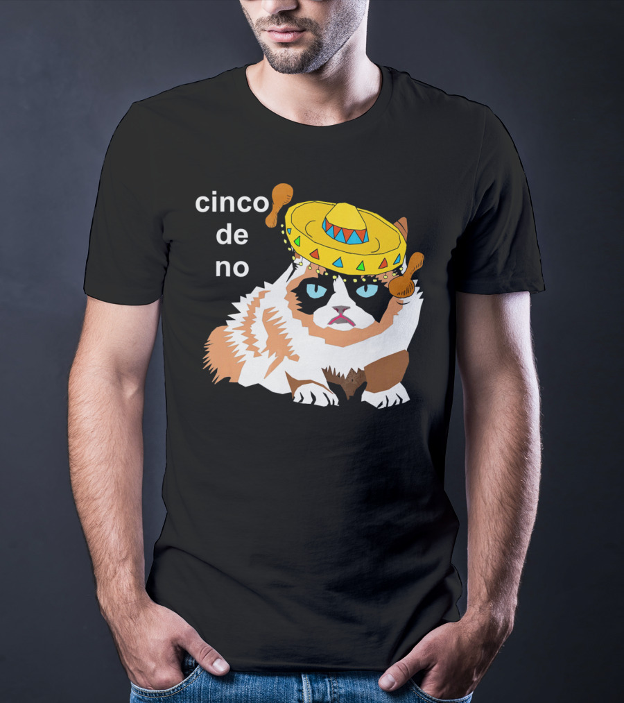 Cinco De No Angry Cat Sombrero Humor T-Shirt