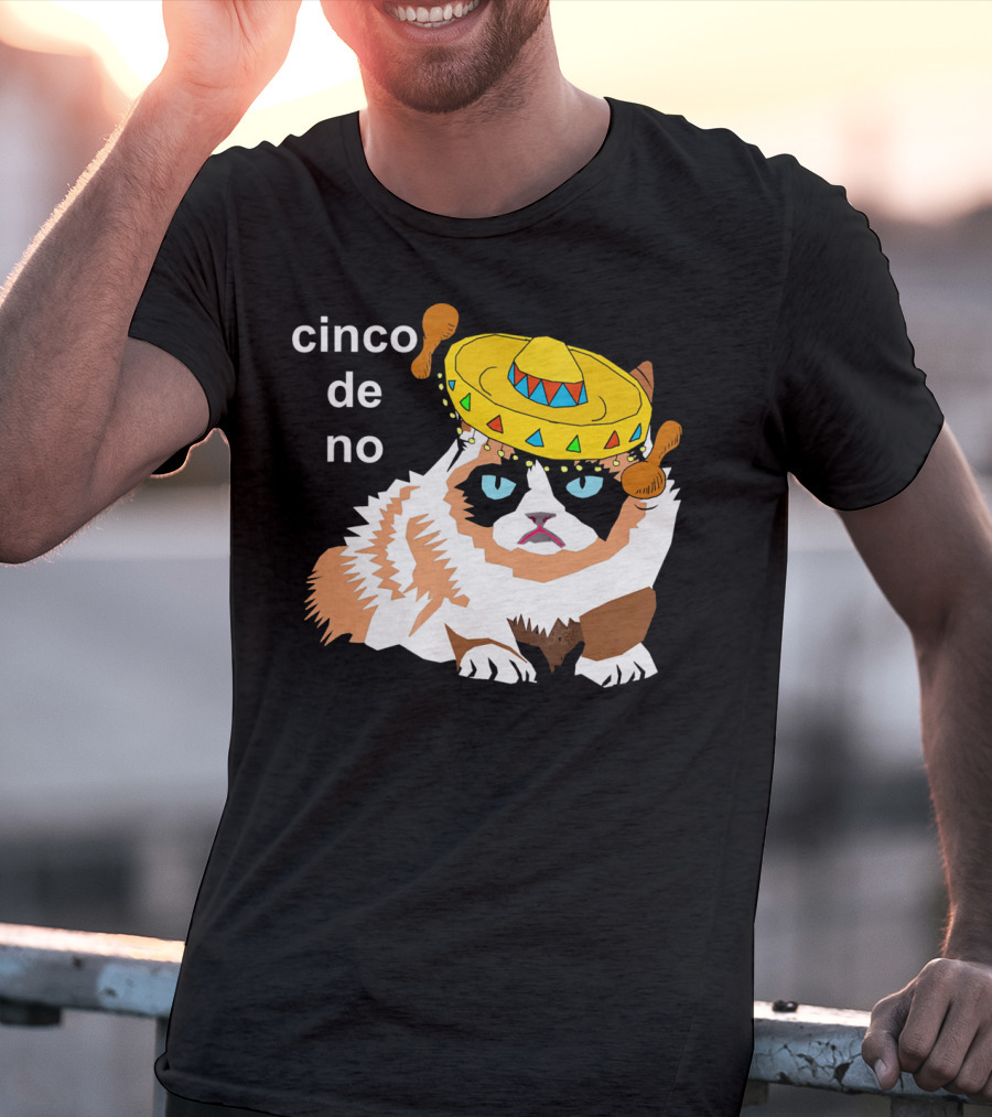 Cinco De No Angry Cat Sombrero Humor T-Shirt