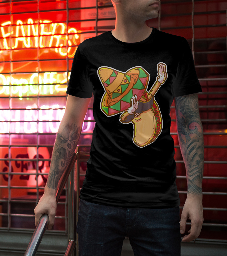 Cinco De Mayo Dabbing Taco With Sombrero T-Shirt