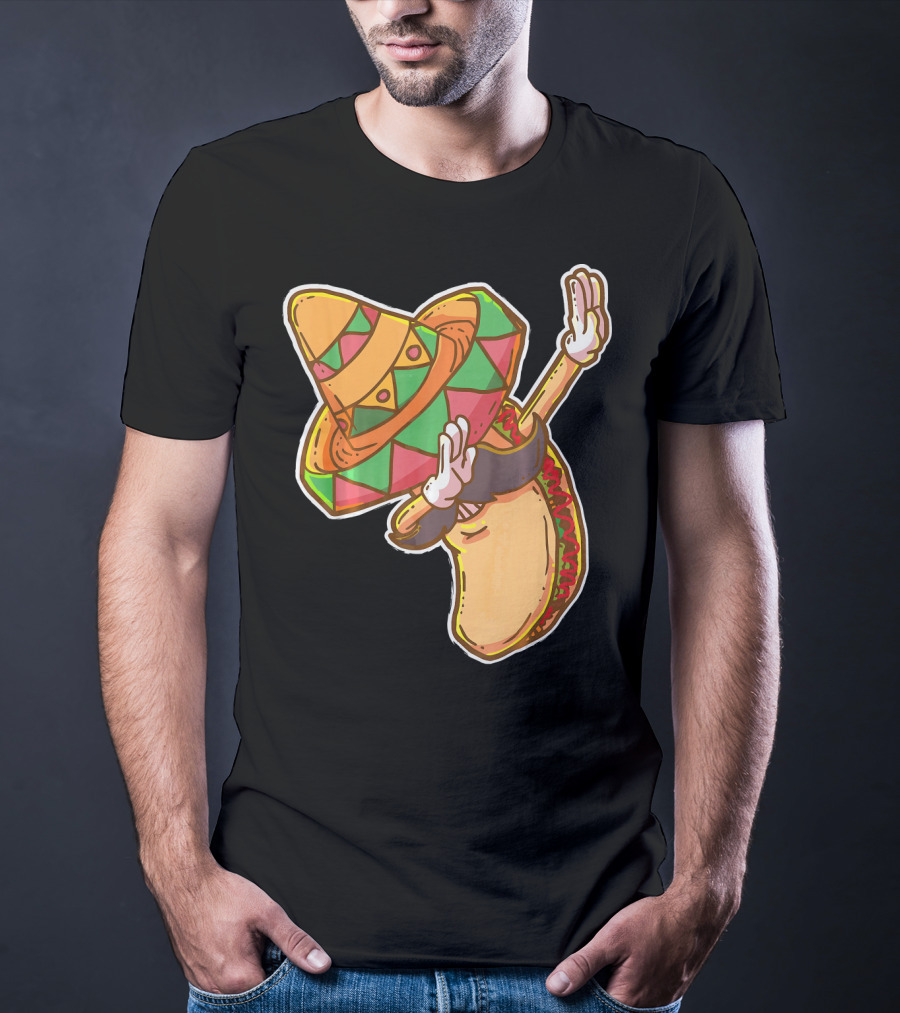 Cinco De Mayo Dabbing Taco With Sombrero T-Shirt