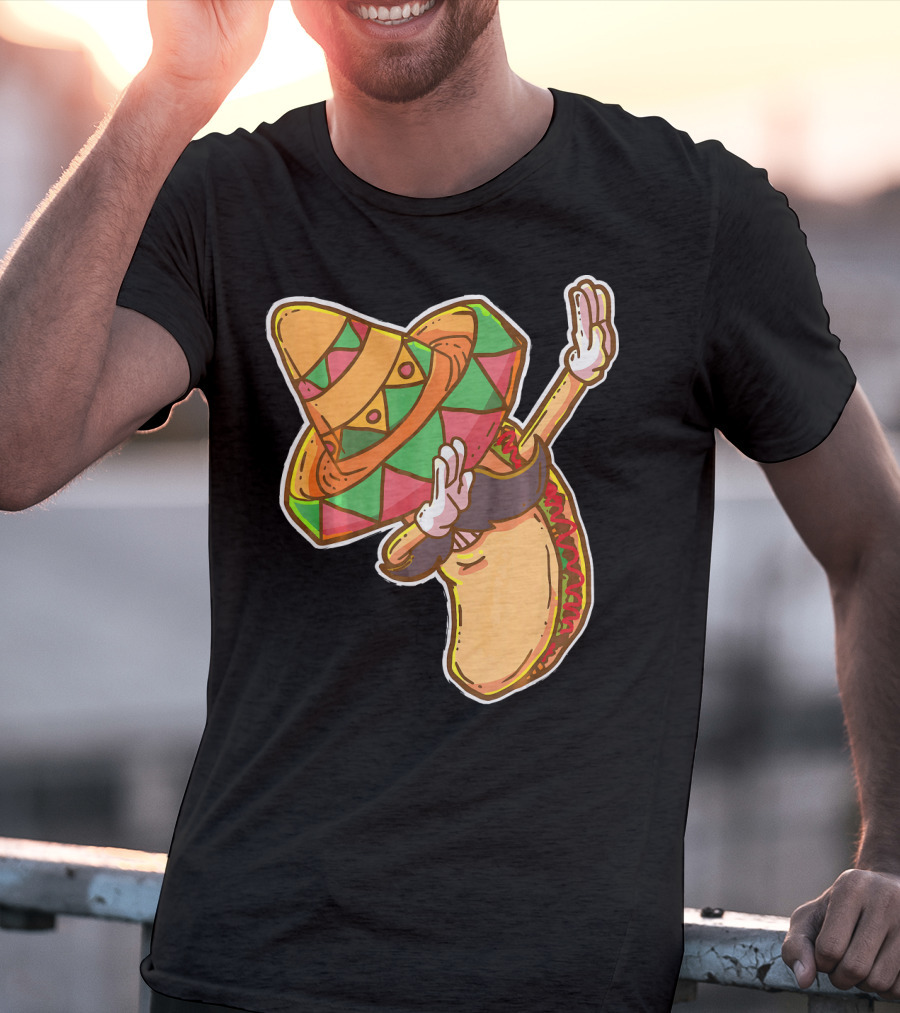 Cinco De Mayo Dabbing Taco With Sombrero T-Shirt