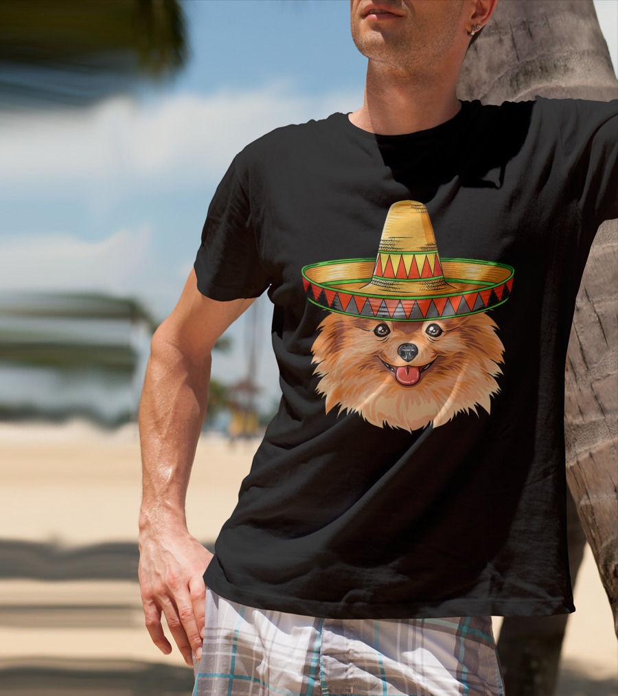 Pomeranian Cinco De Mayo Mexican Sombrero T-Shirt