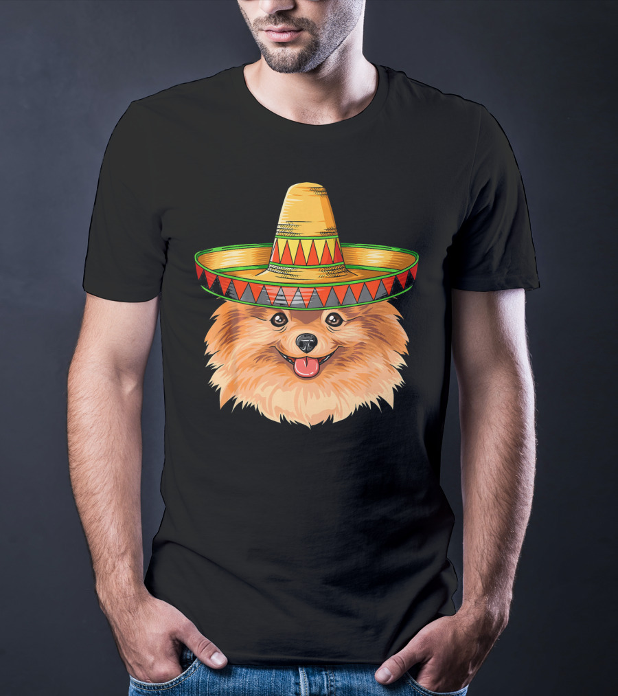 Pomeranian Cinco De Mayo Mexican Sombrero T-Shirt
