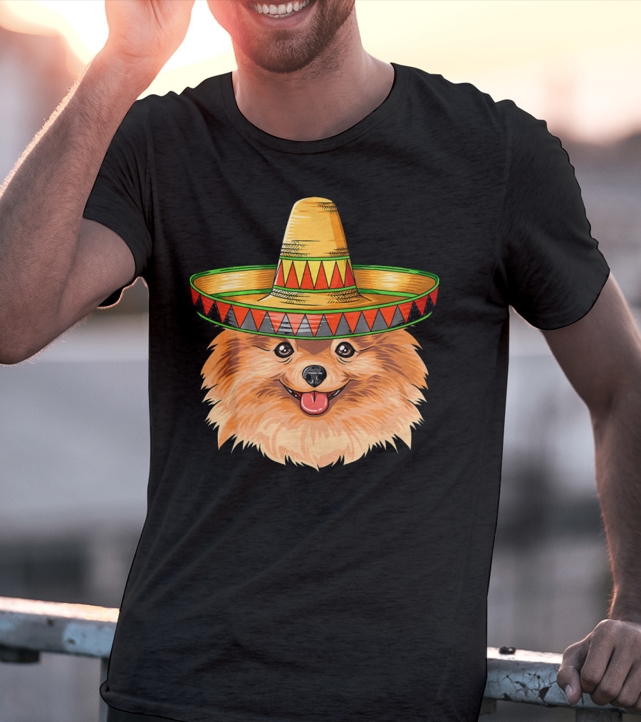 Pomeranian Cinco De Mayo Mexican Sombrero T-Shirt
