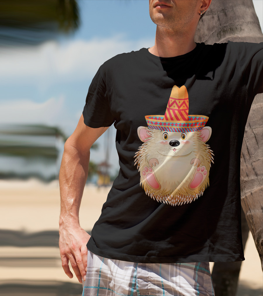 Sombrero Porcupine Mexican Fiesta Vibes T-Shirt
