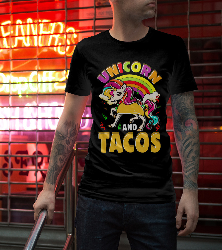 Unicorn And Tacos Rainbow T-Shirt