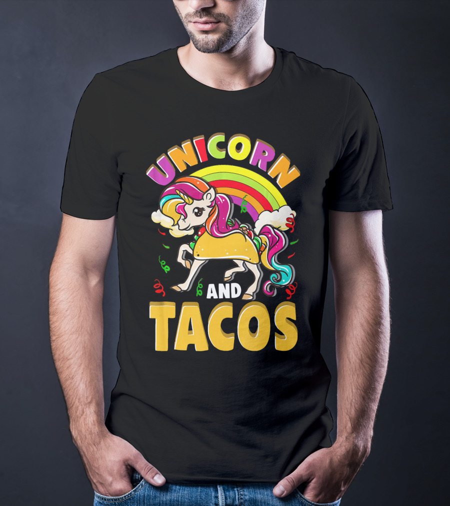 Unicorn And Tacos Rainbow T-Shirt