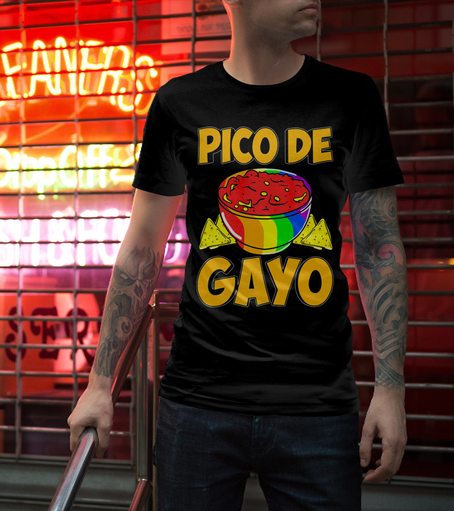 Pico De Gayo Cinco De Mayo Rainbow Salsa Bowl And Tortilla Chips T-Shirt