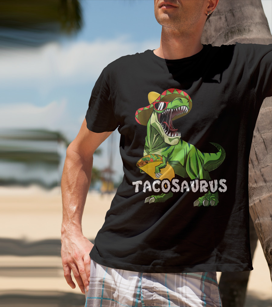 Tacosaurus Cinco De Mayo Rex Tac Dinosaur Sombrero Taco T-Shirt