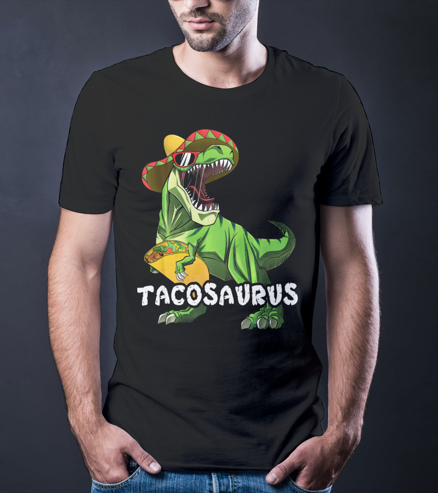 Tacosaurus Cinco De Mayo Rex Tac Dinosaur Sombrero Taco T-Shirt