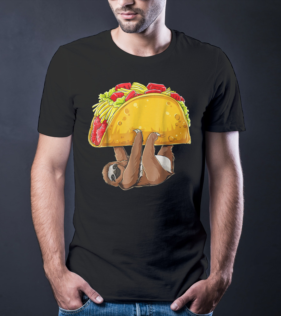 Sloth Hanging From Giant Taco Cinco De Mayo T-Shirt