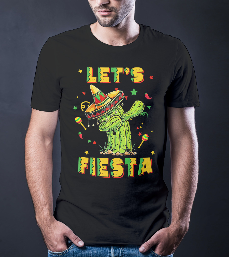 Let's Fiesta Dabbing Cactus Cinco De Mayo T-Shirt