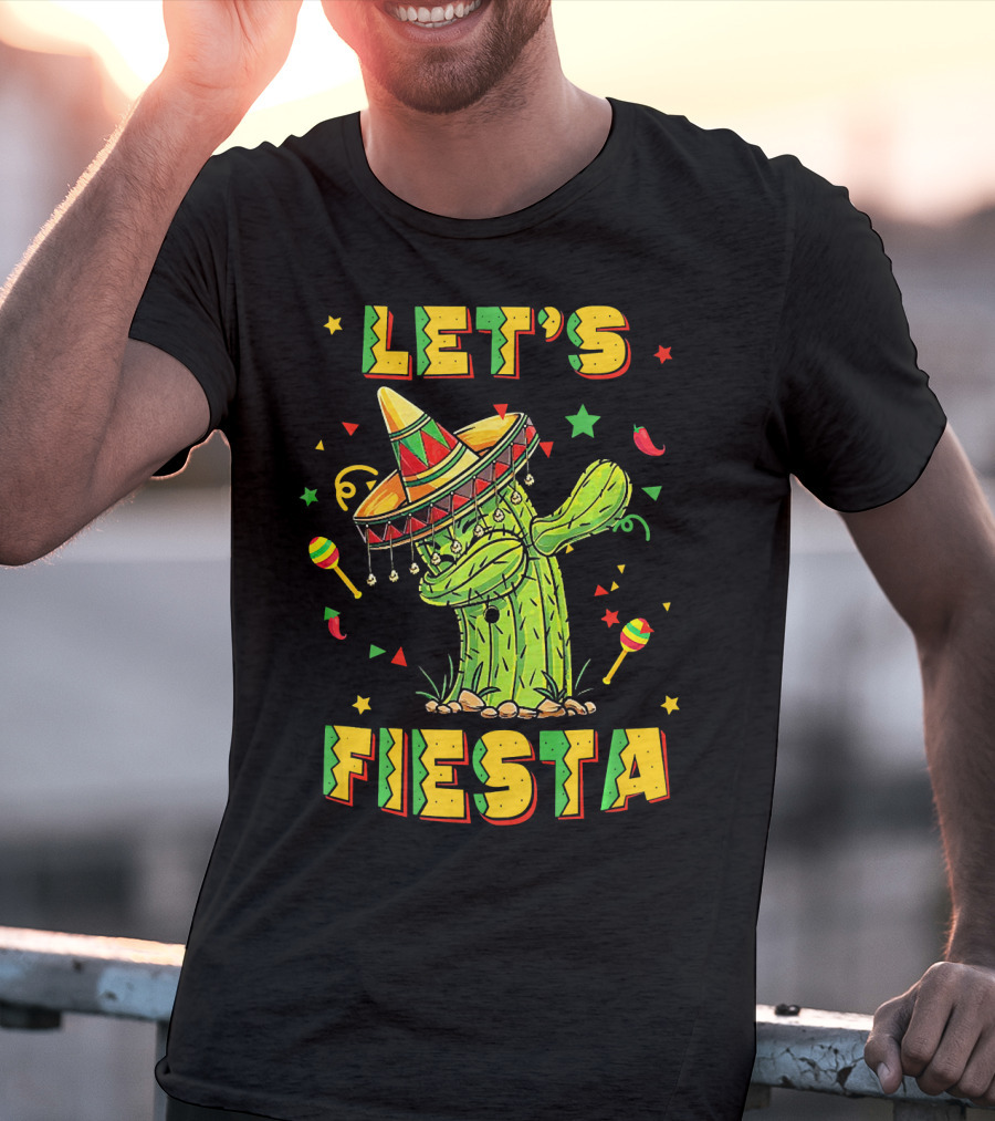 Let's Fiesta Dabbing Cactus Cinco De Mayo T-Shirt
