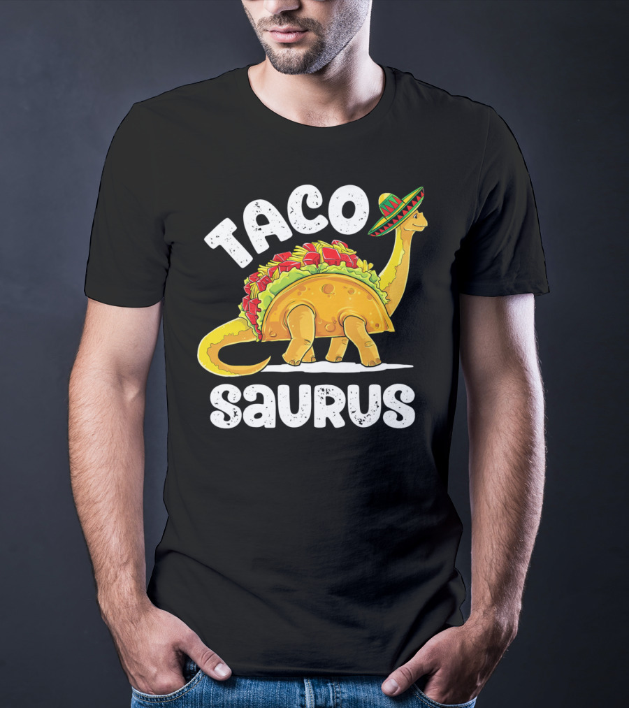 Tacosaurus Sombrero Cinco De Mayo Taco Dinosaur T-Shirt